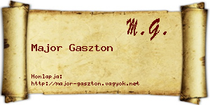 Major Gaszton névjegykártya