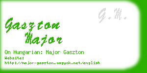 gaszton major business card